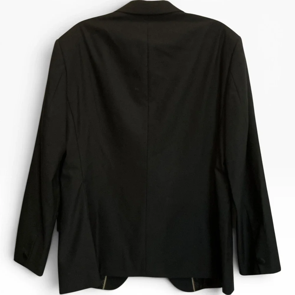 Banana Republic Black Wool Tuxedo Jacket 44R Slim Fit Italian Fabric NWT $550